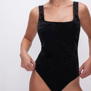 Good American Crushed Velvet Modern Tank Bodysuit
